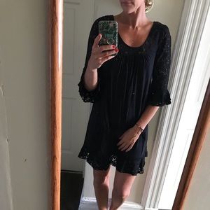 MODA International Black Lace Swim Coverup